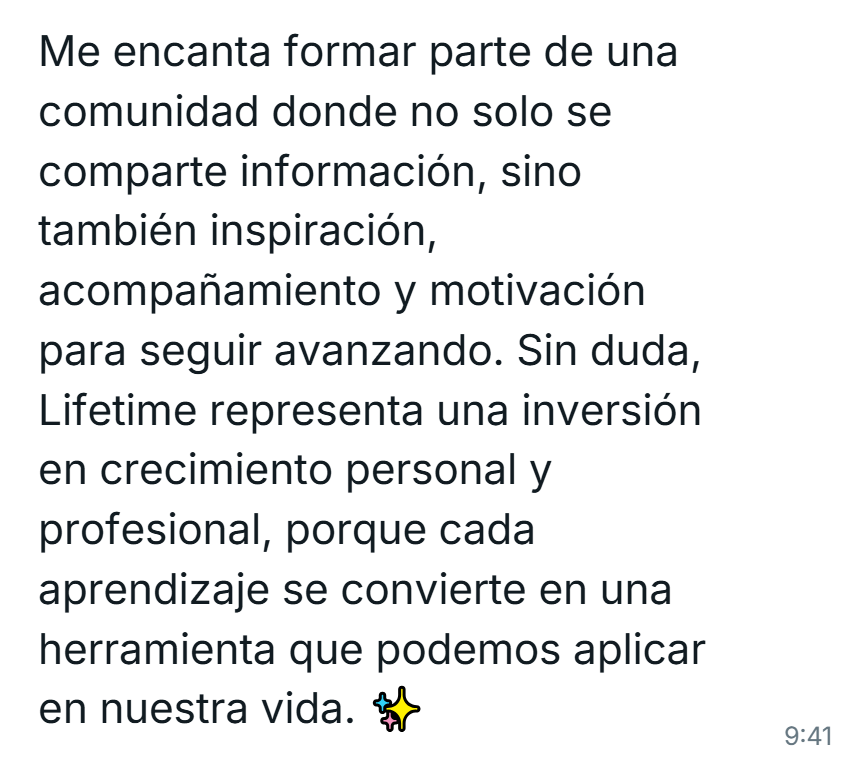 Testimonio original de una alumna