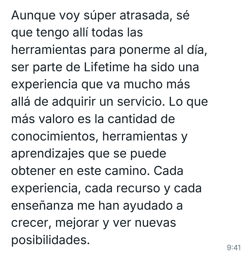 Testimonio original de una alumna