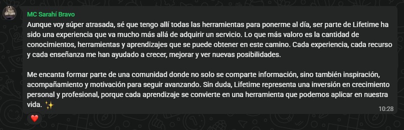 Testimonio real de alumna 6